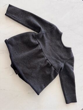 AventQuattrore Gray Solid Button Front Crew Neck Cardigan Sweater 18-24M